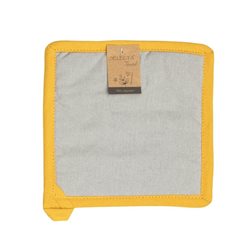 AGARRADERA ALGODÓN 20x20CM GRIS/ROJO/MOSTAZA