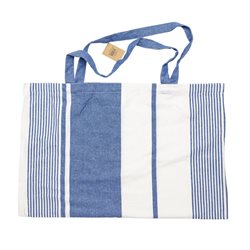 BOLSA ALGODÓN 40x60CM BLANCO/AZUL