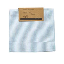 DELANTAL ALGODÓN 60x85CM CELESTE CON LINEAS