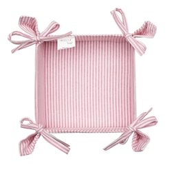 PANERA ALGODÓN 20x20CM ROSA CON LINEAS