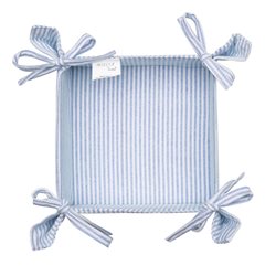 PANERA ALGODÓN 20x20CM CELESTE CON LINEAS
