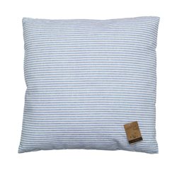 ALMOHADON ALGODÓN 40x40CM CELESTE CON LINEAS