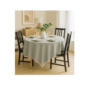 MANTEL REDONDO ALGODÓN D160CM GRIS