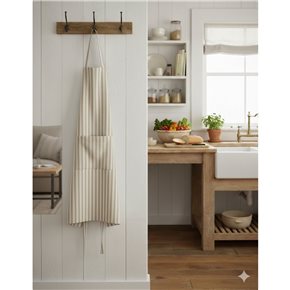 DELANTAL ALGODÓN 60X85CM RAYAS BEIGE