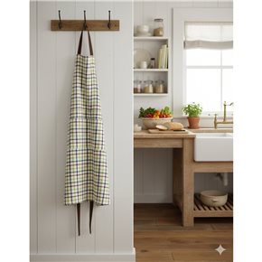 DELANTAL ALGODÓN 60X85CM CUADROS MULTICOLOR