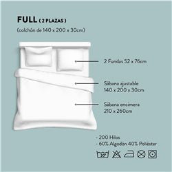 JUEGO DE SABANAS FULL 144H BEIGE CANNON