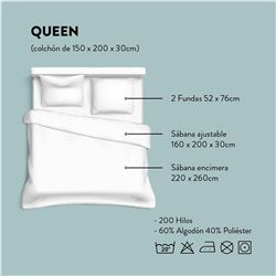 JUEGO DE SABANAS QUEEN 144H BEIGE CANNON