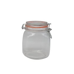 RECIPIENTE VIDRIO HERMETICO 1000ML TAPA BROCHE D11.2CM
