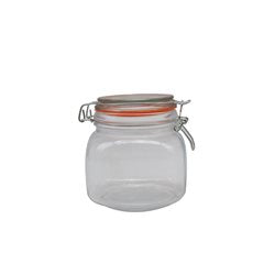 RECIPIENTE VIDRIO HERMETICO 750ML TAPA BROCHE D11.2CM
