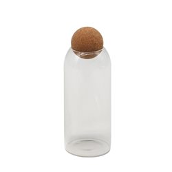 RECIPIENTE BOROSILICATO 1100ML TAPA CORCHO D9.5XH23
