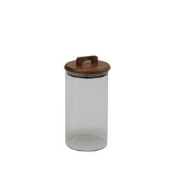 RECIPIENTE BORO 1000ML TAPA MADERA ACACIA D10XH20CM