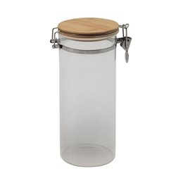 RECIPIENTE BORO 1700ML TAPA MADERA/BROCHE D10X23CM