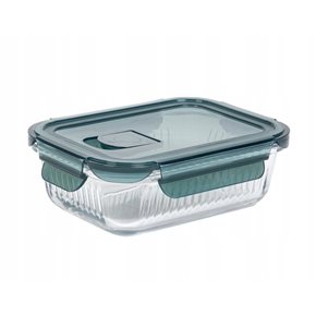 RECIPIENTE RECTANGULAR BOROSILICATO LABRADO 640ML D18X13.5XH6CM