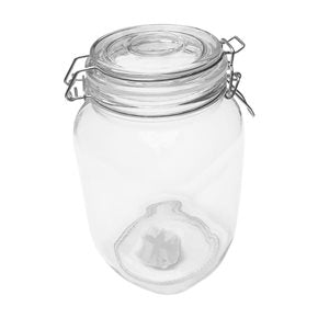 RECIPIENTE VIDRIO SEMICUADRADO 1500ML TAPA BROCHE 11X11X19.5CM
