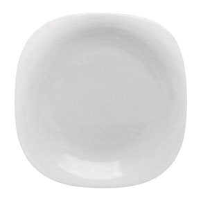 PLATO LLANO SEMICUADRADO OPALINA BLANCO D28CM/H2.5CM