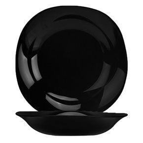 PLATO HONDO SEMICUADRADO OPALINA CLASSIC 23x4CM NEGRO