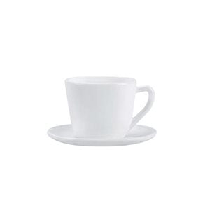 TAZA DE CAFÉ 120ML C/PLATO OPALINA BLANCO