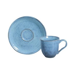 TAZA DE CAFE 120ML C/PLATO STONEWARE BREEZE PORTO BRASIL