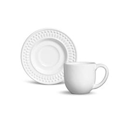 TAZA DE CAFE C/PLATO RAVENA ROMA BLANCO PORTO 72ML