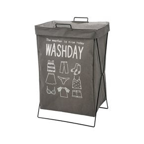 CESTO P/ROPA  ARTICULADO 40X28X54CM TELA GRIS