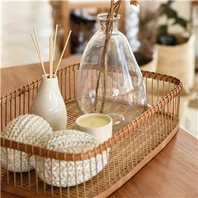CESTO RECTANGULAR 35x22xH8CMS BAMBU