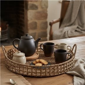 BANDEJA C/ASAS D35x7CM FIBRA NATURAL