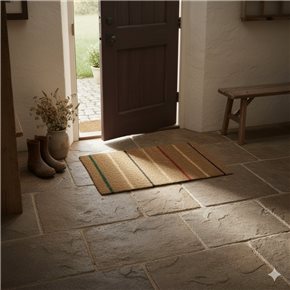 ALFOMBRA RECT. RAYAS SEAGRASS 80X50CM MULTICOLOR
