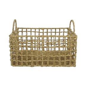 CESTO RECT. C/ASAS 40x30xH20/26CM SEAGRASS NATURAL