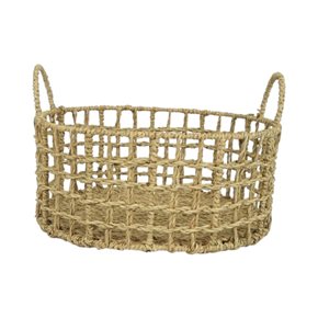 CESTO OVAL C/ASAS 36x30xH17/23CM SEAGRASS NATURAL