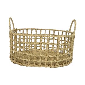 CESTO OVAL C/ASAS 31x25xH14/20CM SEAGRASS NATURAL