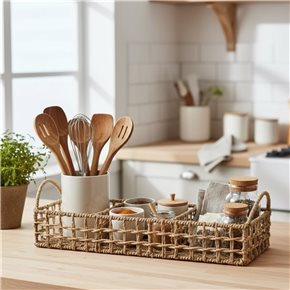 ORGANIZADOR 3 DIV. C/ASAS SEAGRASS 42X14XH9/14CM
