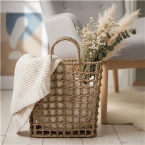 ORGANIZADOR C/ASA SEAGRASS 25x13xH17.5/35 CM NAT