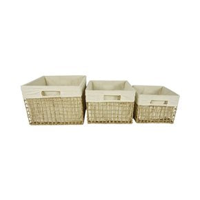 SET X3 CESTO FORRADO C/TELA SEAGRASS NATURAL