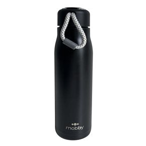 BOTELLA TERMICA D.PARED 550ML CUERDA NEGRO MOBBY