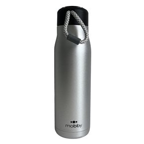 BOTELLA TERMICA D.PARED 550ML CUERDA PLATA MOBBY