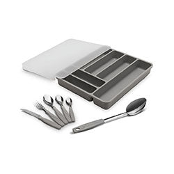 ORGANIZADOR DE CUBIERTOS 32PZAS GRIS BRINOX