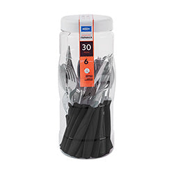 JUEGO DE CUBIERTOS 30PZAS NEGRO ITAPARICA