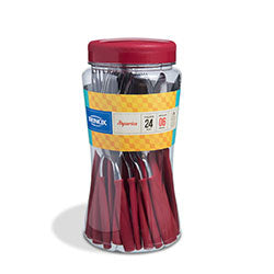 JUEGO DE CUBIERTOS ITAPARICA 24 PIEZAS ROJO BRINOX