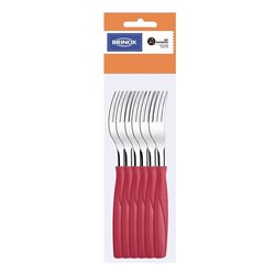 SET 12 TENEDORES MESA 19CM ITAPARICA ROJO BRINOX