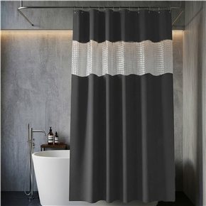 CORTINA DE BAÑO LISA C/GANCHOS 180x180CM GRIS