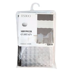 CORTINA DE BAÑO C/VISOR C/GANCHOS 180x200CM GRIS