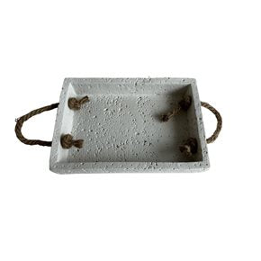 BANDEJA C/ASAS ROPE RECTANGULAR STONE 23x16CM