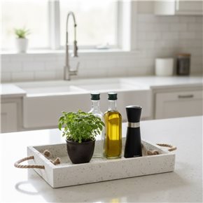 BANDEJA C/ASAS ROPE RECTANGULAR STONE 23x16CM