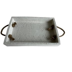 BANDEJA C/ASAS ROPE RECTANGULAR STONE 29x19CM