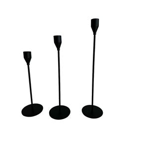 SET 3 CANDELABRO 8x23/28/33CM CON PUNTA NEGRA