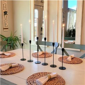 SET 3 CANDELABRO 8x23/28/33CM CON PUNTA NEGRA