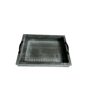 BANDEJA MDF CON ASA  40x30x7CM VINTAGE