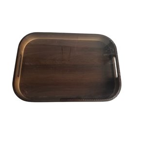 BANDEJA DE MADERA CON ASA 40x28x5CM OSCURO