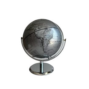 GLOBO TERRAQUEO 23x31CM HIERRO PLADEADO