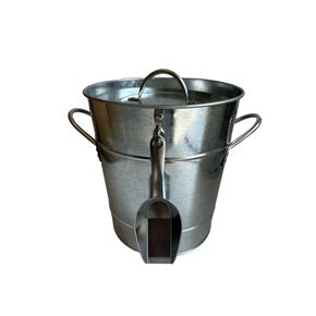 HIELERA CON PALA 19.5x16x20.5CM PLATA